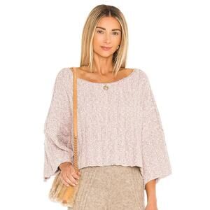 Free People Blush Pink Scoop Neck Ribbed Sweater